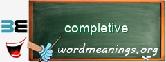 WordMeaning blackboard for completive